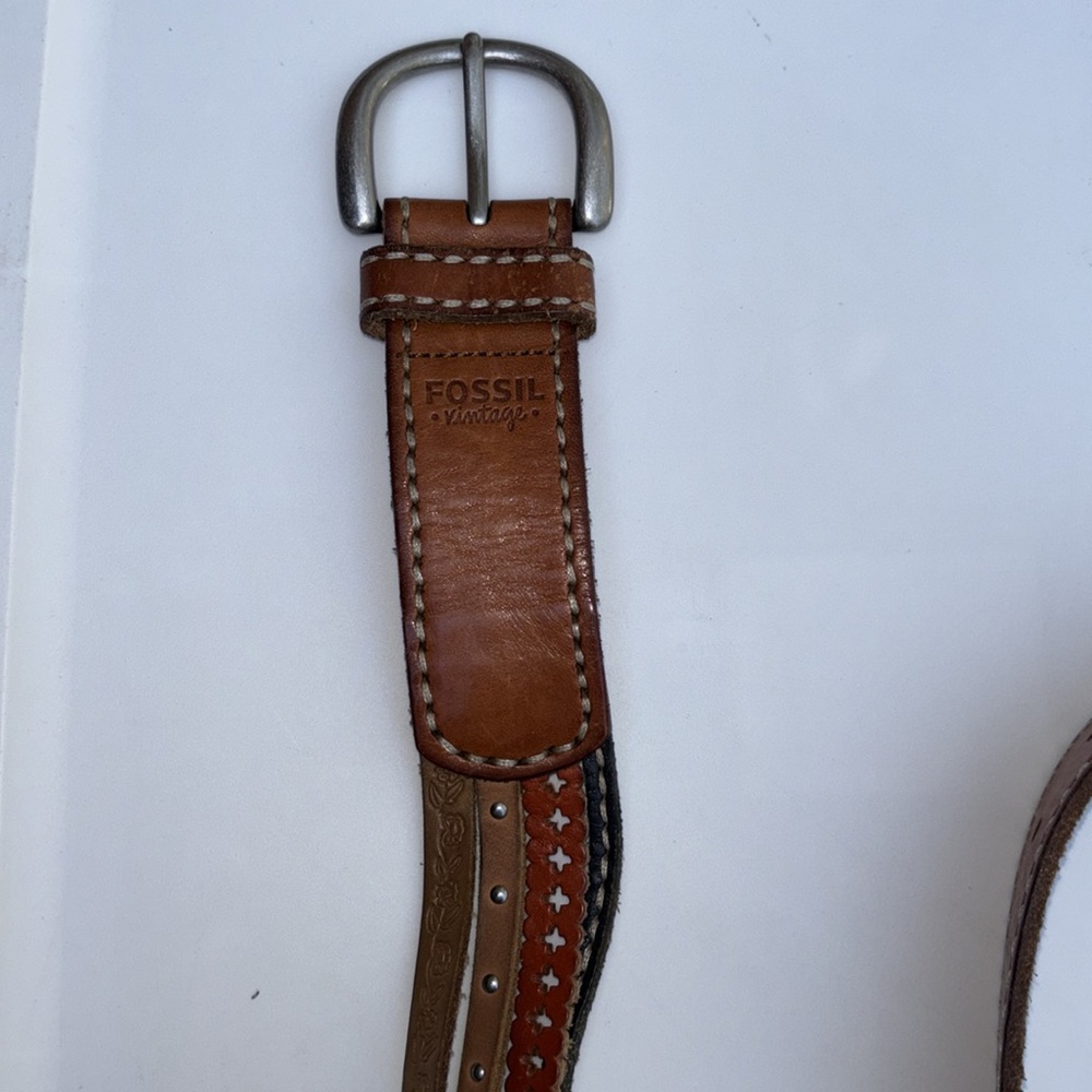 Fossil Vintage Genuine Leather Belt, Size M - Picture 4 of 12